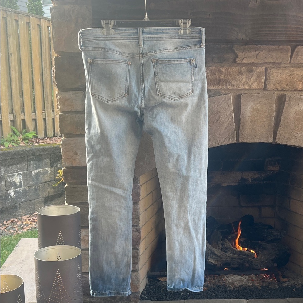 Anthropology Pilcro Slim Boyfriend Blue Distressed Jeans 29 - Picture 2 of 6